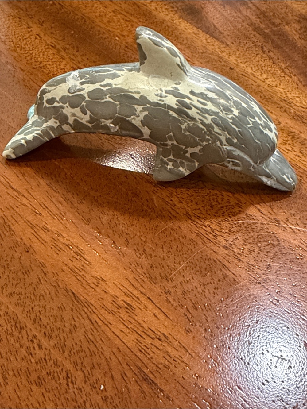 Vintage carved marble dolphin statue!